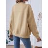MEROKEETY Womens Long Sleeve Zip Up Sweatshirts Jackets Casual Loose Outwear with Pockets(Khaki)