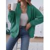 MEROKEETY Womens Long Sleeve Zip Up Sweatshirts Jackets Casual Loose Outwear with Pockets(Lakegreen)