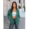 MEROKEETY Womens Long Sleeve Zip Up Sweatshirts Jackets Casual Loose Outwear with Pockets(Lakegreen)