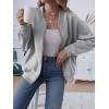 MEROKEETY Womens Long Sleeve Zip Up Sweatshirts Jackets Casual Loose Outwear with Pockets(Lightgrey)