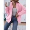 MEROKEETY Womens Long Sleeve Zip Up Sweatshirts Jackets Casual Loose Outwear with Pockets(Pink)