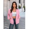 MEROKEETY Womens Long Sleeve Zip Up Sweatshirts Jackets Casual Loose Outwear with Pockets(Pink)