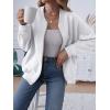 MEROKEETY Womens Long Sleeve Zip Up Sweatshirts Jackets Casual Loose Outwear with Pockets(White)