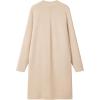 MEROKEETY Women’s Open Front Coatigan Sweater Long Sleeve Casual Knit Lapel Cardigan Coat with Pockets(Apricot)