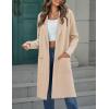 MEROKEETY Women’s Open Front Coatigan Sweater Long Sleeve Casual Knit Lapel Cardigan Coat with Pockets(Apricot)
