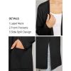 MEROKEETY Women’s Open Front Coatigan Sweater Long Sleeve Casual Knit Lapel Cardigan Coat with Pockets(Black)