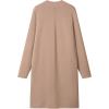 MEROKEETY Women’s Open Front Coatigan Sweater Long Sleeve Casual Knit Lapel Cardigan Coat with Pockets(Khaki)