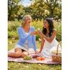 MEROKEETY Women’s Open Front Lightweight Cardigan 2026 Summer Casual Long Sleeve Button Beach Cover Up Tops(Blue)