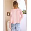 MEROKEETY Women’s Open Front Lightweight Cardigan 2026 Summer Casual Long Sleeve Button Beach Cover Up Tops(Light Pink)
