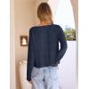 MEROKEETY Women’s Open Front Lightweight Cardigan 2026 Summer Casual Long Sleeve Button Beach Cover Up Tops(Navy)