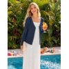 MEROKEETY Women’s Open Front Lightweight Cardigan 2026 Summer Casual Long Sleeve Button Beach Cover Up Tops(Navy)