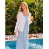 MEROKEETY Women’s Open Front Lightweight Cardigan 2026 Summer Casual Long Sleeve Button Beach Cover Up Tops(White)