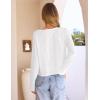 MEROKEETY Women’s Open Front Lightweight Cardigan 2026 Summer Casual Long Sleeve Button Beach Cover Up Tops(White)