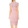 MEROKEETY Women’s Sleeveless Lace Floral Elegant Cocktail Dress Crew Neck Knee Length for Party(Blush Bean)