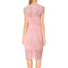 MEROKEETY Women’s Sleeveless Lace Floral Elegant Cocktail Dress Crew Neck Knee Length for Party(Blush Bean)