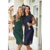 MEROKEETY Women’s Sleeveless Lace Floral Elegant Cocktail Dress Crew Neck Knee Length for Party(Dark Green)