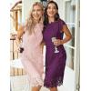 MEROKEETY Women’s Sleeveless Lace Floral Elegant Cocktail Dress Crew Neck Knee Length for Party(Plum)