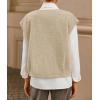 MEROKEETY Women’s Sleeveless Sherpa Lined Vest 2026 Oversized Outerwear with Pockets(Apricot)