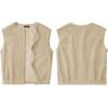 MEROKEETY Women’s Sleeveless Sherpa Lined Vest 2026 Oversized Outerwear with Pockets(Apricot)
