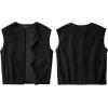 MEROKEETY Women’s Sleeveless Sherpa Lined Vest 2026 Oversized Outerwear with Pockets(Black)