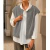 MEROKEETY Women’s Sleeveless Sherpa Lined Vest 2026 Oversized Outerwear with Pockets(Darkgrey)