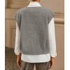 MEROKEETY Women’s Sleeveless Sherpa Lined Vest 2026 Oversized Outerwear with Pockets(Darkgrey)