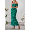 MEROKEETY Women’s Spring Off Shoulder Floral Maxi Dress 2026 Summer Formal Beach Wedding Guest Cocktail Bodycon Dresses(Green)