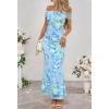 MEROKEETY Women’s Spring Off Shoulder Floral Maxi Dress 2026 Summer Formal Beach Wedding Guest Cocktail Bodycon Dresses(Lightblue)