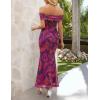 MEROKEETY Women’s Spring Off Shoulder Floral Maxi Dress 2026 Summer Formal Beach Wedding Guest Cocktail Bodycon Dresses(Purple)