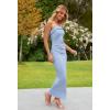MEROKEETY Women’s Strapless Bodycon Maxi Dress Sleeveless Backless Wedding Guest Cocktail Party Tube Dresses(Dusty Blue)