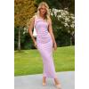MEROKEETY Women’s Strapless Bodycon Maxi Dress Sleeveless Backless Wedding Guest Cocktail Party Tube Dresses(Lilac)