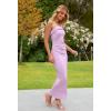 MEROKEETY Women’s Strapless Bodycon Maxi Dress Sleeveless Backless Wedding Guest Cocktail Party Tube Dresses(Lilac)