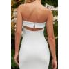 MEROKEETY Women’s Strapless Bodycon Maxi Dress Sleeveless Backless Wedding Guest Cocktail Party Tube Dresses(White)
