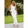 MEROKEETY Women’s Strapless Bodycon Maxi Dress Sleeveless Backless Wedding Guest Cocktail Party Tube Dresses(White)