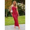 MEROKEETY Women’s Strapless Bodycon Maxi Dress Sleeveless Backless Wedding Guest Cocktail Party Tube Dresses(Wine)