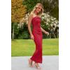 MEROKEETY Women’s Strapless Bodycon Maxi Dress Sleeveless Backless Wedding Guest Cocktail Party Tube Dresses(Wine)