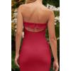 MEROKEETY Women’s Strapless Bodycon Maxi Dress Sleeveless Backless Wedding Guest Cocktail Party Tube Dresses(Wine)