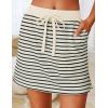 MEROKEETY Women’s Striped 2 Piece Outfits Casual Skirt Set Workout Short Sleeve Polo Shirt Skort Matching Lounge Sets(Apricot)