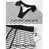 MEROKEETY Women’s Striped 2 Piece Outfits Casual Skirt Set Workout Short Sleeve Polo Shirt Skort Matching Lounge Sets(Black)