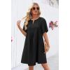 MEROKEETY Women’s Summer Casual Shift Dresses Beach Vacation Short Sleeve V Neck Spring Mini Dress(Black)