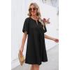 MEROKEETY Women’s Summer Casual Shift Dresses Beach Vacation Short Sleeve V Neck Spring Mini Dress(Black)