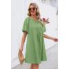 MEROKEETY Women’s Summer Casual Shift Dresses Beach Vacation Short Sleeve V Neck Spring Mini Dress(Olive)
