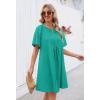 MEROKEETY Women’s Summer Casual Shift Dresses Beach Vacation Short Sleeve V Neck Spring Mini Dress(Turquoise)