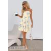 MEROKEETY Women’s Summer Floral Strapless Tube Dress Boho Off Shoulder Ruffle Tiered Mini Sundress(Apricot)