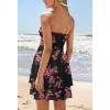 MEROKEETY Women’s Summer Floral Strapless Tube Dress Boho Off Shoulder Ruffle Tiered Mini Sundress(Black)