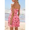 MEROKEETY Women’s Summer Floral Strapless Tube Dress Boho Off Shoulder Ruffle Tiered Mini Sundress(Darkpink)
