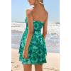 MEROKEETY Women’s Summer Floral Strapless Tube Dress Boho Off Shoulder Ruffle Tiered Mini Sundress(Green)