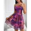 MEROKEETY Women’s Summer Floral Strapless Tube Dress Boho Off Shoulder Ruffle Tiered Mini Sundress(Plum)