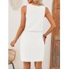 MEROKEETY Women’s Summer Mini Sundress Casual Waffle Knit Square Neck Drawstring Beach Tank Dresses(White)
