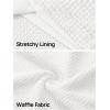 MEROKEETY Women’s Summer Mini Sundress Casual Waffle Knit Square Neck Drawstring Beach Tank Dresses(White)